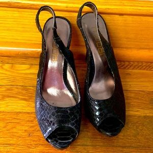 Lovely Snake Print heels by Moda Spana! Worn once! Size: 6 1/2 , Color: Black